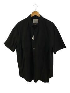 sacai◆半袖シャツ/3/コットン/BLK/無地/23-03009M/23SS/Cotton Poplin Shirt