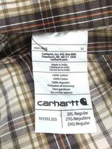 Carhartt◆カーハート/101552 253/半袖シャツ/XXL/コットン/ベージュ/チェック_画像4