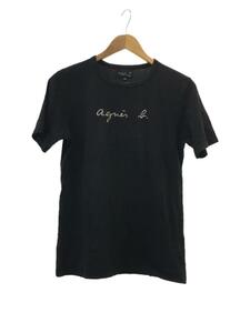 agnes b.◆Tシャツ/2/コットン/ブラック/黒/8807SBL8 E18/HOMME/オム/クルーネック/ロゴプリント