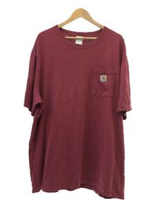 Carhartt◆Tシャツ/XXL/コットン/レッド/赤/胸ポケット/オーバーサイズ/ビッグサイズ/クルーネック/アメカ