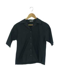 AURALEE◆SELVEDGE WEATHER CLOTH/半袖シャツ/O/コットン/ブラック/A8SS05WC