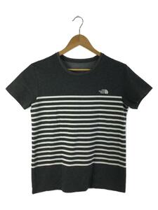 THE NORTH FACE◆S/S PANEL BORDER TEE_ショートスリーブパネルボーダーティー/L/コットン/GRY/ボーダ