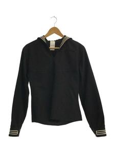 US.NAVY◆80s/80年製/US MARINE セーラーシャツ/長袖シャツ/36/ウール/BLK