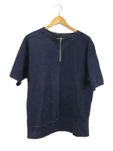 Nigel Cabourn◆ハーフジップ半袖スウェット/スウェット/52/コットン/NVY/80340021011