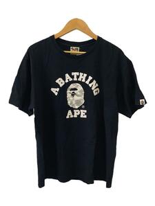 A BATHING APE◆カモフラロゴTシャツ/XL/コットン/ブラック