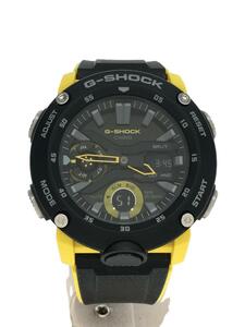 CASIO◆クォーツ腕時計・G-SHOCK/デジアナ/ラバー/BLK/YLW