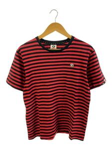 A BATHING APE◆Tシャツ/M/コットン/RED/ボーダー/AAPTEM0051XXA