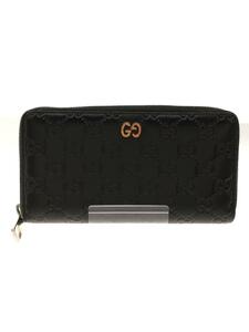 GUCCI◆長財布/レザー/BLK/モノグラム/レディース/473923 525040