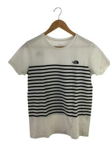 THE NORTH FACE◆S/S PANEL BORDER TEE_ショートスリーブパネルボーダーティー/L/コットン/WHT/ボーダ