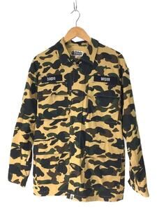 A BATHING APE◆長袖シャツ/M/コットン/KHK/カモフラ/001SHI301013M