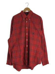 NAUTICA◆長袖シャツ/XL/コットン/RED/チェック