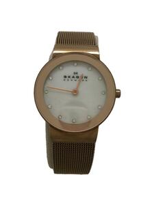 SKAGEN◆腕時計/アナログ/ステンレス/WHT/GLD/358srrd/レディース