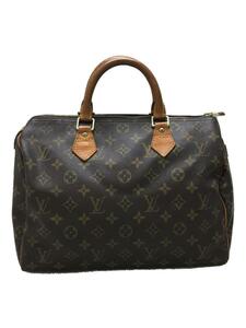 LOUIS VUITTON◆スピーディ30(NEW)_モノグラム_BRW/PVC/BRW/型崩れ/ジッパー破損有