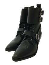 ALLSAINTS SPITALFIELDS◆KATY POLI LEATHER BOOTS/レースアップブーツ/36/BLK/レザー_画像1