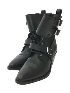 ALLSAINTS SPITALFIELDS◆KATY POLI LEATHER BOOTS/レースアップブーツ/37/BLK/レザー