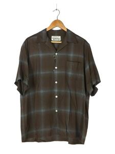 WACKO MARIA◆23SS/OMBRE CHECK OPEN COLLAR SHIRT SS/半袖シャツ/M/レーヨン/ブラウン