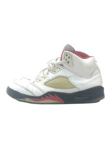 NIKE◆AIR JORDAN 5 RETRO/エアジョーダンレトロ/ホワイト/136027-100/28.5cm/白