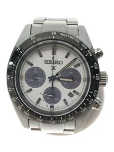 SEIKO◆ソーラー腕時計/アナログ/WHT/SLV/V192-0AF0