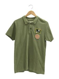NUDIE JEANS* polo-shirt /S/ cotton /KHK/ khaki / badge 