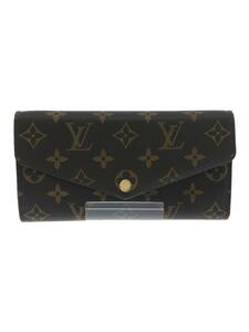 LOUIS VUITTON◆2)ポルト・フォイユ・サラ_モノグラム・キャンバス_BRW_ブラウン/PVC/BRW/総柄/レディース