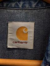 Carhartt◆長袖シャツ/デニム/インディゴ/スナップボタン_画像3