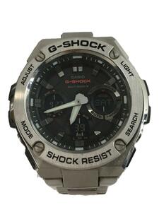 CASIO◆ソーラー腕時計・G-SHOCK/デジアナ/SLV