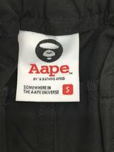 AAPE BY A BATHING APE◆ショートパンツ/S/ポリエステル/BLK/aapspm6846xxi_画像4