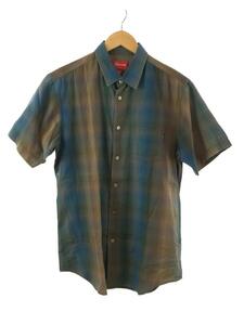 Supreme◆半袖シャツ/M/コットン/BLU/12SS/shadow plaid shirt