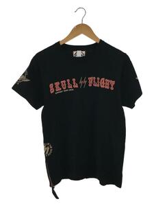 SKULL FLIGHT◆Tシャツ/S/コットン/BLK