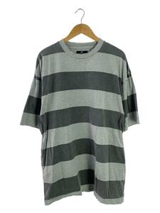 Rags MCGREGOR◆BIG SIDE POCKET TEE/L/コットン/グレー/ボーダー/211727108