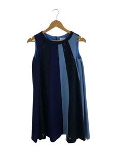 LANVIN en Bleu◆ノースリーブワンピース/38/ポリエステル/BLU/無地/3616904/レース切替ワンピ