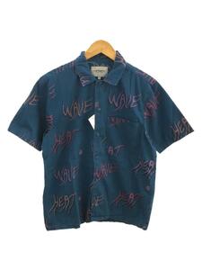 Carhartt◆カーハート/S/S HEAT WAVE SHIRT/英字/半袖シャツ/S/コットン/ブルー/総柄