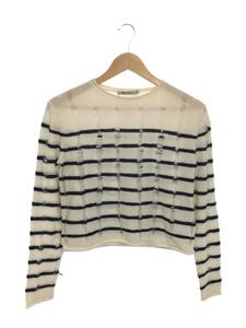 Alexander Wang* damage processing / sweater ( thin )/XS/ wool /IVO/ border /CA00985