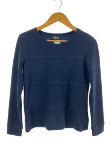 A.P.C.* sweater ( thin )/XS/ cotton / navy / total pattern 