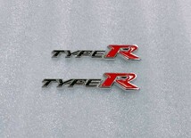 2枚セット 小TYPER タイプR エンブレム インテリア ステッカー 内装 外装 リア サイド お好きなところに貼り付け シビック fd2 fk2 fk8_画像3