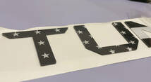 14-20 米国トヨタ タンドラ TUNDRA リアテールゲート エンブレム 汎用 3D 星条旗仕様 黒+グレー_画像3