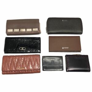 【1円】ブランド 財布 小物 7点セット MIUMIU CELINE LOEWE NINA RICCI等 長財布 名刺入れ 札入れ 男女混在