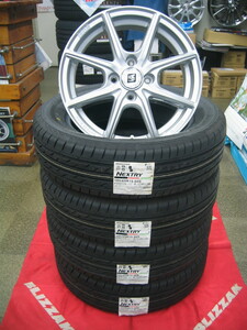 ブリヂストン ネクストリー 低燃費 長持ち タイヤ 185/65R15 185/65-15 ＆ アルミホイール 新品 税込み 4本 即納 送料無料 アクア、デミオ