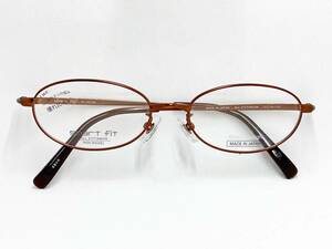 B-94 眼鏡 メガネフレーム smart fit ブラウン 茶色 チタン 日本製 国産 10ｇ 軽量 フルリム オシャレ シンプル 51□16 135 ブランド