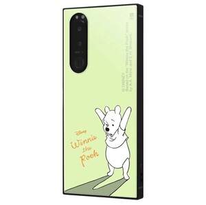 y092104m イングレム Xperia 5 III ケース 耐衝撃 カバー KAKU Disney ディズニー プーさん　キミドリ