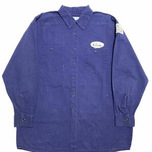 DICKIES INDUSTRIAL WEAR ワークシャツ XL　/ vetera ビンテージ USA製 長袖 ディッキーズ　企業系古着　企業ロゴ　アメリカ古着