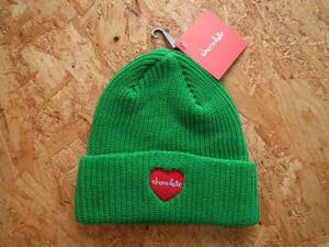 Chocolate(チョコレート) Heart Fold BEANIE(ビーニー) Kelly Green (MADE IN CANADA ニット帽 ニットキャップ SK8 スケートボード)