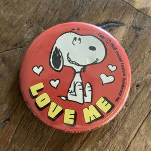 60's 70's ヴィンテージ　vintage 缶バッジ　スヌーピー　LOVE ME ヒッピー snoopy 藤原ヒロシ