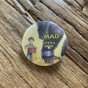 80's ヴィンテージ　vintage 缶バッジ　MAD magazine マッドマガジン　アルフレッド　ロバートクラム　アメコミ　ヒッピー