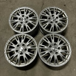 ★送料無料★LEBEN 15x6J 5H 114.3 +43 φ73 4本/中古社外アルミホイール 1642_72