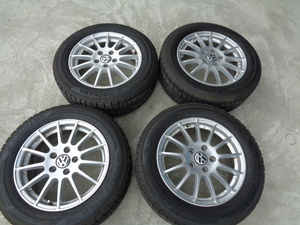 ☆BA818 VW　ゴルフ　社外　ホイール　スタッドレスタイヤ　１６インチ　４本　16×6.5JH2　IS46　　205/60R16