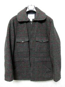 ジョンソン ウーレンミルズ JOHNSON WOOLEN MILLS ウール ジップアップ ジャケット グレー SMALL 東5526