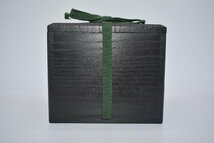 茶道具 木箱 黒掻合塗 収納用 (22) 四方桟蓋 3分紐付 内寸（11.4×10.7cm 高8.9cm ） 32-7506_画像2