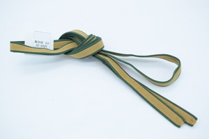 茶道具 真田紐 緑耳 化繊 4分幅 約149×1.2cm 袋織 （22） 32-2425