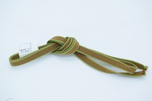 茶道具 真田紐 緑耳 化繊 4分幅 約147×1.2cm 袋織 （33） 32-2436_画像1